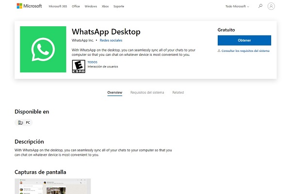 whatsApp desktop descargar