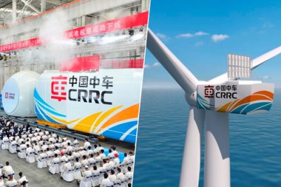 China ha encendido un aerogenerador tan grande que entre sus palas cabe el edificio más alto de España. Y sobran 11 metros